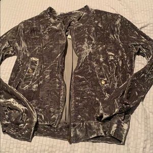 Gray velvet lightweight jacket